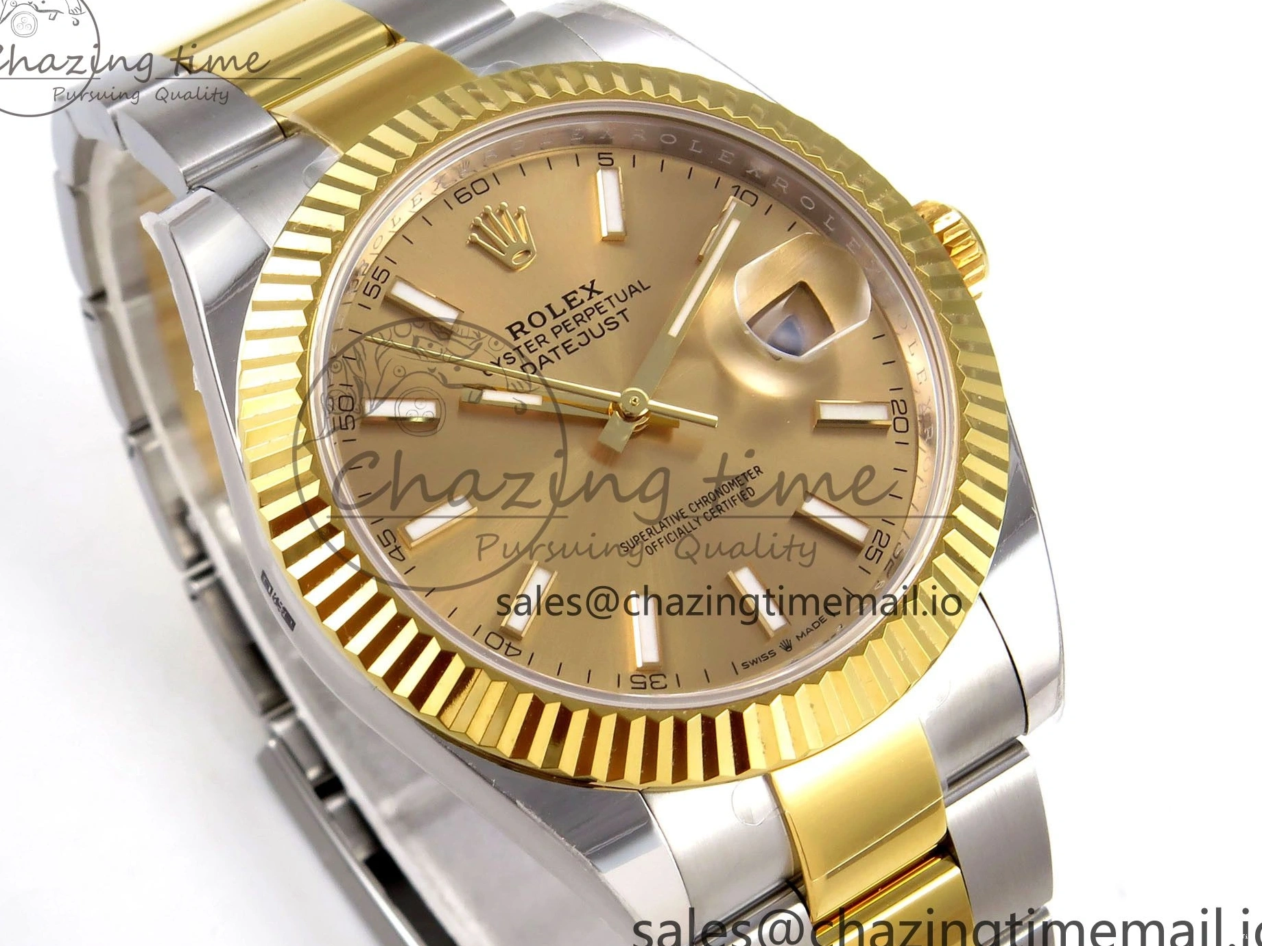 MiroTime 0201 Breathable DateJust 41 SS YG ARF 1:1 Best Edition 904L Steel YG Stick Dial on Oyster Bracelet SH 1260